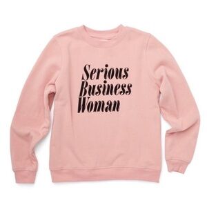 Ban.do 'Serious Business Woman' Sweatshirt Pink Black